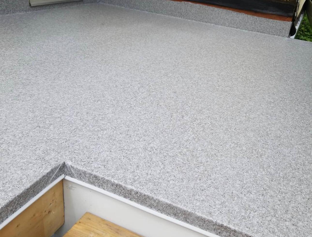 Close-up of textured slip-resistant vinyl deck membrane